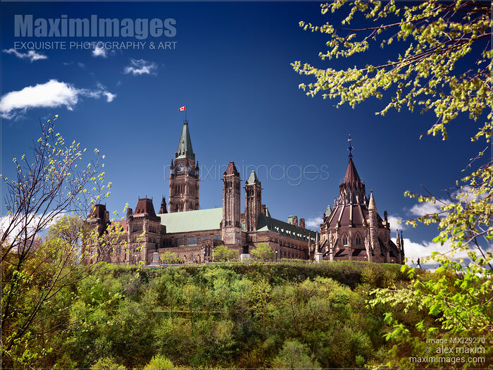 Springtime scenery of The Parliament Building in Ottawa Canada Stock photo of Springtime scenery of The Parliament Building in Ottawa Canada Buy commercial use license at MaximImages