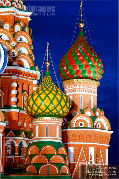 St Basils Cathedral in Moscow at Night Stock photo of St Basils Cathedral in Moscow at Night Buy commercial use license at MaximImages