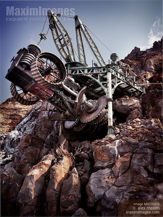Stock photo of Steampunk land boring machine at Disneysea Buy commercial use license at MaximImages