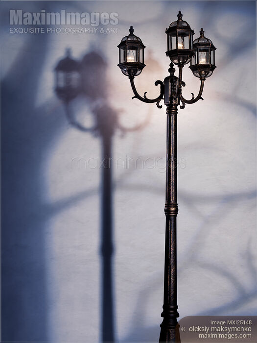 Stock photo of Street lamp at night Buy commercial use license at MaximImages
