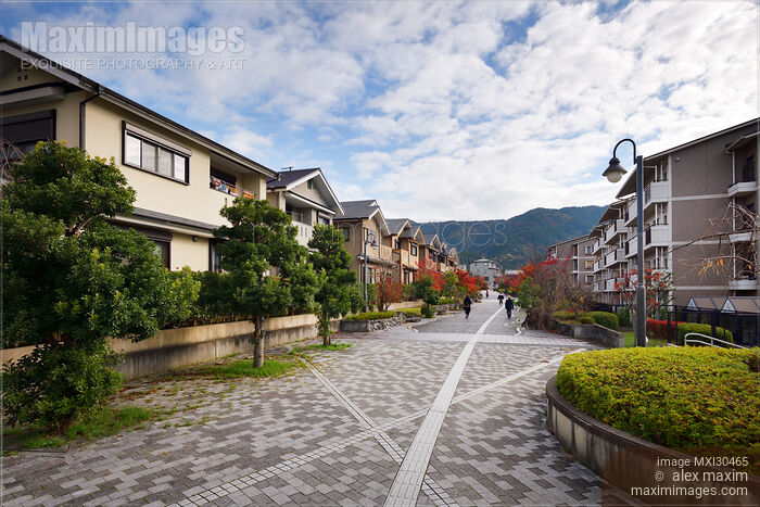 Streets of a residential neighbourhood in autumn at Daigonishiojicho Kyoto Japan Stock photo of Streets of a residential neighbourhood in autumn at Daigonishiojicho Kyoto Japan Buy commercial use license at MaximImages