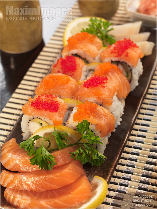 Sushi and Sashimi Stock photo of Sushi and Sashimi Buy commercial use license at MaximImages
