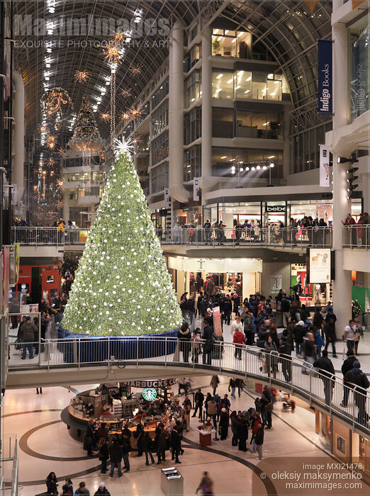 Stock photo of Swarovski Christmas Tree at Toronto Eaton Centre Buy commercial use license at MaximImages