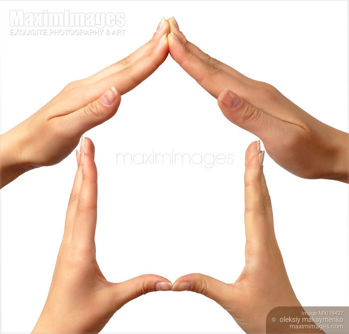 Stock photo of Symbol home made by hands Buy commercial use license at MaximImages
