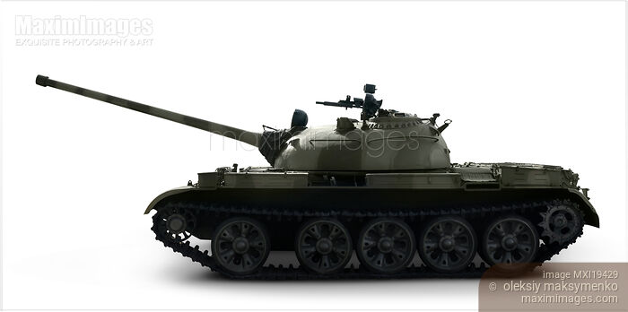 Stock photo of T-54 Medium Soviet Tank side view Buy commercial use license at MaximImages