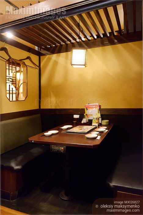 Stock photo of Table at a Japanese restaurant Buy commercial use license at MaximImages