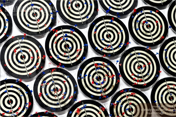 Stock photo of Targets with darts Buy commercial use license at MaximImages