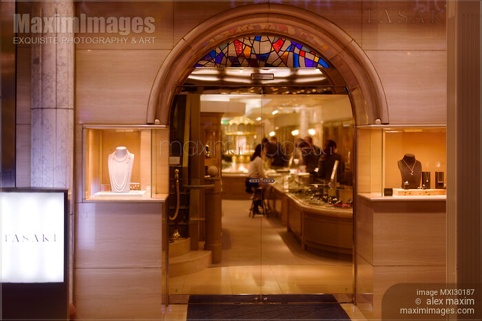 Tasaki jewellery store entrance display at night in Kyoto Japan Stock photo of Tasaki jewellery store entrance display at night in Kyoto Japan Buy commercial use license at MaximImages