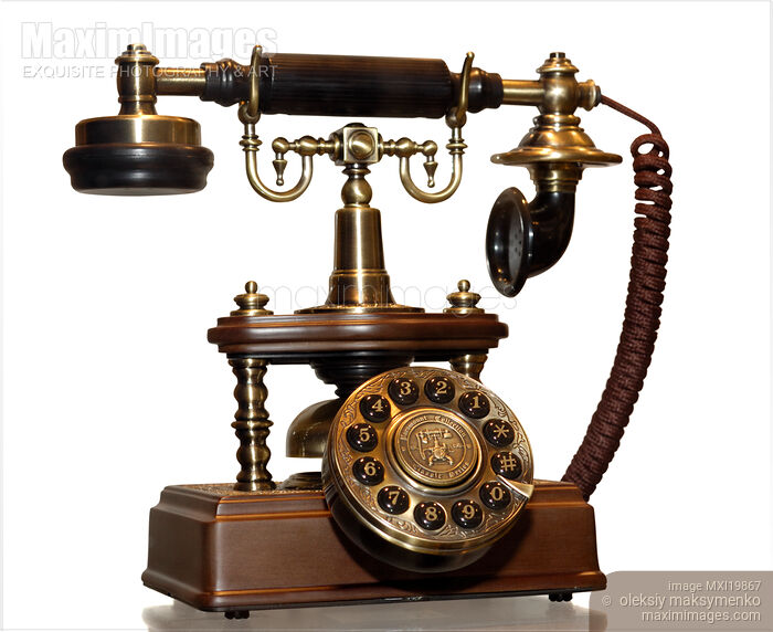 Stock photo of Telephone in Antique Style Buy commercial use license at MaximImages