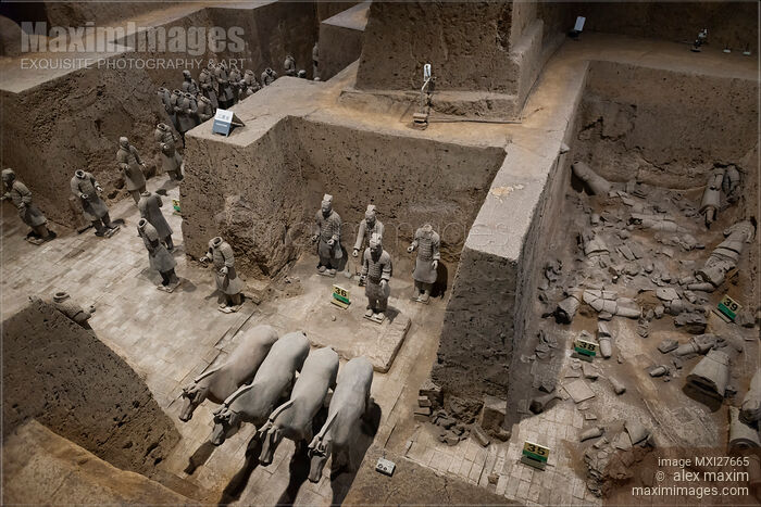 Stock photo of Terracotta Warriors and Horses museum in Xi'an Buy commercial use license at MaximImages