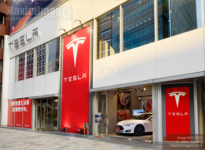 Tesla Motors store Tokyo Japan Stock photo of Tesla Motors store Tokyo Japan Buy commercial use license at MaximImages