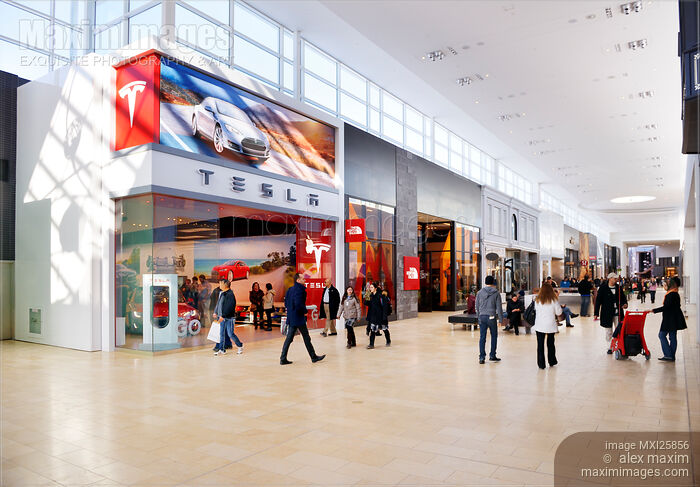 Stock photo of Tesla store in Toronto Canada Buy commercial use license at MaximImages
