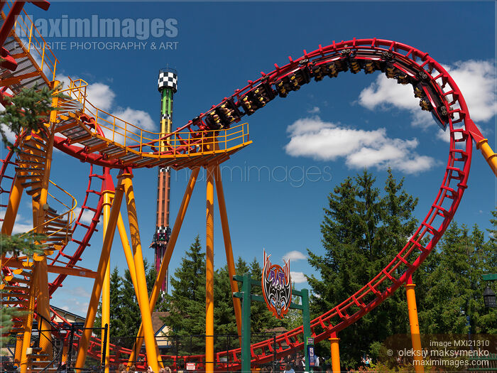 The Bat Roller Coaster at Canada's Wonderland Stock photo of The Bat Roller Coaster at Canada's Wonderland Buy commercial use license at MaximImages