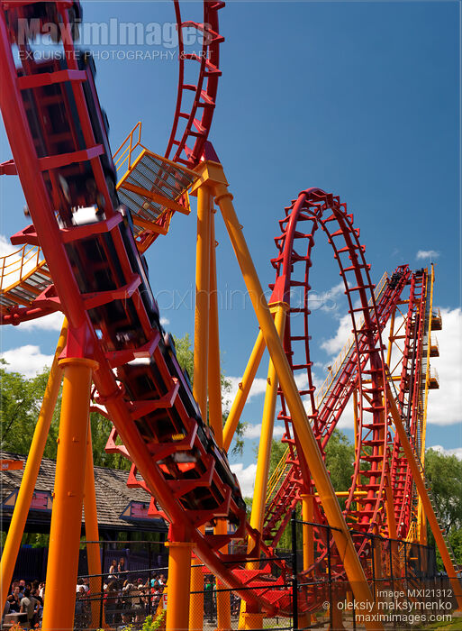 The Bat Roller Coaster at Canada's Wonderland Stock photo of The Bat Roller Coaster at Canada's Wonderland Buy commercial use license at MaximImages