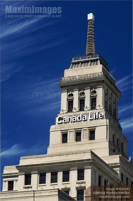Stock photo of The Canada Life Building Buy commercial use license at MaximImages