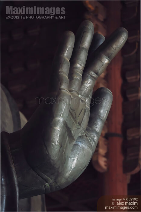 The Great Buddha open palm Semui-in or Abhaya mudra Stock photo of The Great Buddha open palm Semui-in or Abhaya mudra Buy commercial use license at MaximImages