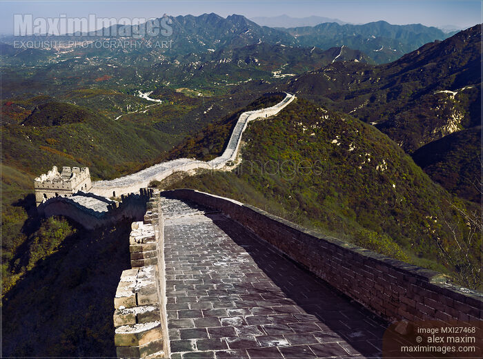 The Great Wall of China mountain scenery in Badaling Stock photo of The Great Wall of China mountain scenery in Badaling Buy commercial use license at MaximImages