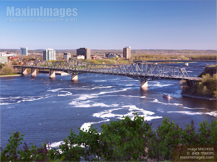 Stock photo of The Interprovincial Bridge over Ottawa river Buy commercial use license at MaximImages
