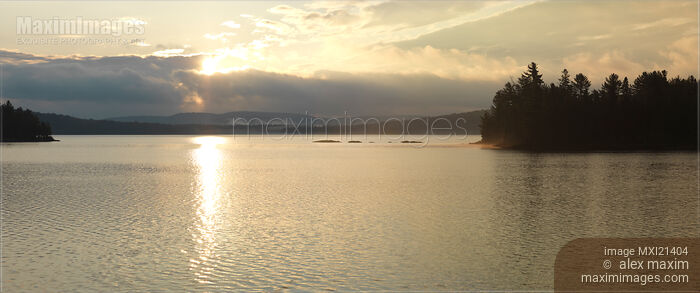 Stock photo of The Lake of Two Rivers at Dawn Buy commercial use license at MaximImages