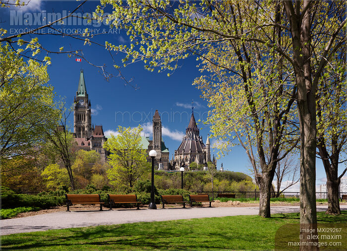 The Parliament Building view from a park in Ottawa Canada Stock photo of The Parliament Building view from a park in Ottawa Canada Buy commercial use license at MaximImages