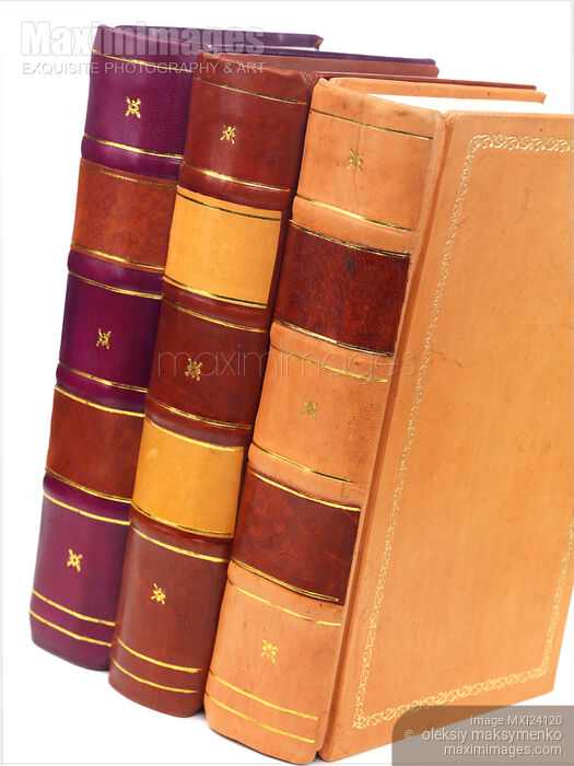 Three hardcover books Stock photo of Three hardcover books Buy commercial use license at MaximImages