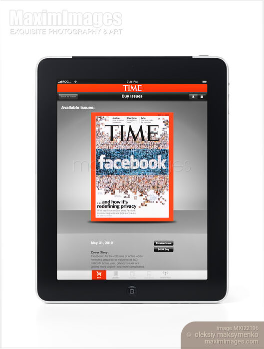 Stock photo of Time Magazine at App Store on Apple iPad Display Buy commercial use license at MaximImages