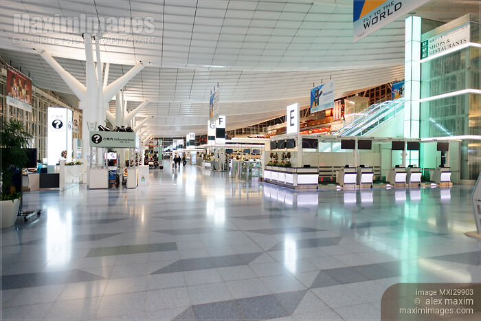 Tokyo Haneda International Airport terminal lobby interior Stock photo of Tokyo Haneda International Airport terminal lobby interior Buy commercial use license at MaximImages