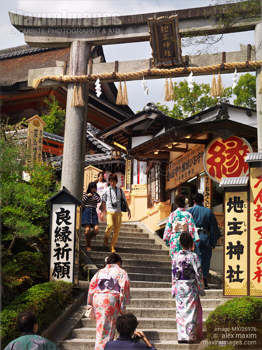 Torii gate of Jishu Jinja shrine of Kiyomizu-dera temple in Kyoto Stock photo of Torii gate of Jishu Jinja shrine of Kiyomizu-dera temple in Kyoto Buy commercial use license at MaximImages