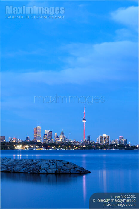 Toronto City Line at Night Stock photo of Toronto City Line at Night Buy commercial use license at MaximImages
