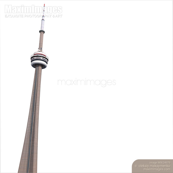 Toronto CN tower isolated on white background Stock photo of Toronto CN tower isolated on white background Buy commercial use license at MaximImages