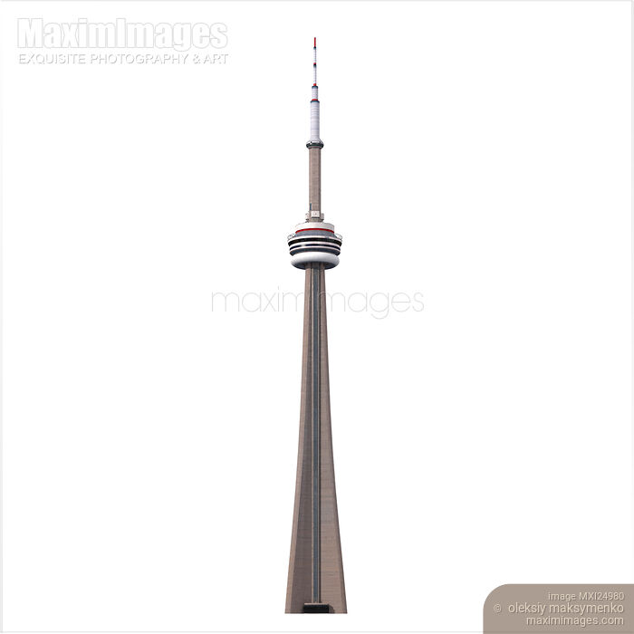 Toronto CN tower on white Stock photo of Toronto CN tower on white Buy commercial use license at MaximImages