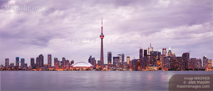 Stock photo of Toronto downtown skyline panoramic city scenery Buy commercial use license at MaximImages
