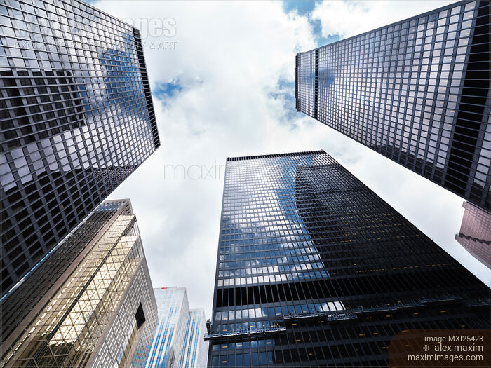 Toronto downtown towers low angle view Stock photo of Toronto downtown towers low angle view Buy commercial use license at MaximImages