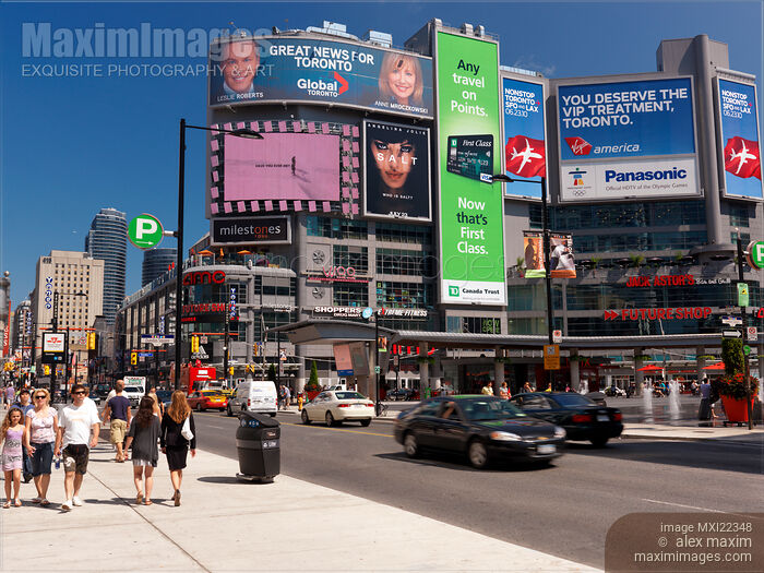 Stock photo of Toronto Dundas Square Buy commercial use license at MaximImages