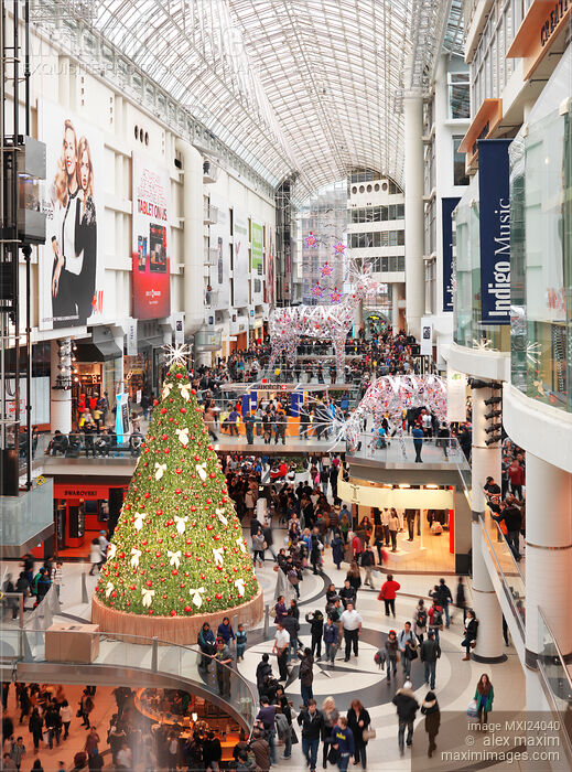 Toronto Eaton Centre on Boxing Day Stock photo of Toronto Eaton Centre on Boxing Day Buy commercial use license at MaximImages