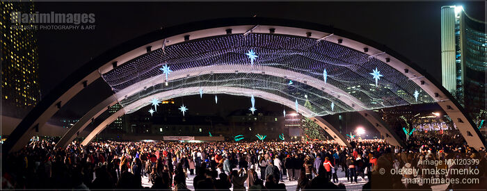 Stock photo of Toronto Nathan Philips Square Ice Rink Buy commercial use license at MaximImages