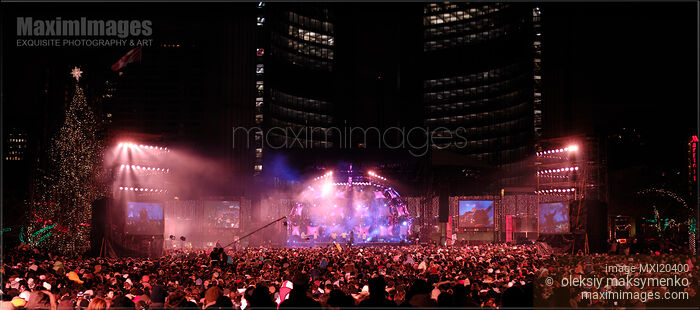Stock photo of Toronto Nathan Phillips Square New Year Show Buy commercial use license at MaximImages