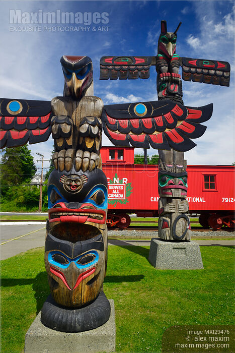 Totem poles in Duncan Vancouver Island Stock photo of Totem poles in Duncan Vancouver Island Buy commercial use license at MaximImages