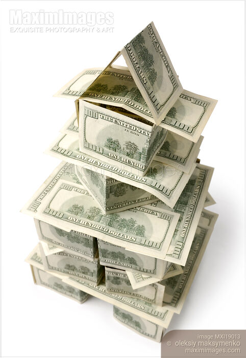 Stock photo of Tower Made of Money Buy commercial use license at MaximImages