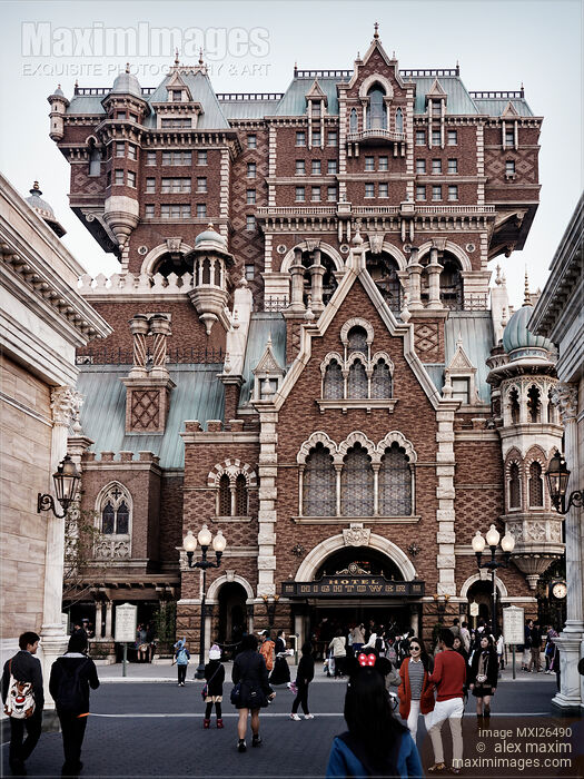 Stock photo of Tower of Terror attraction at Tokyo Disneysea Buy commercial use license at MaximImages