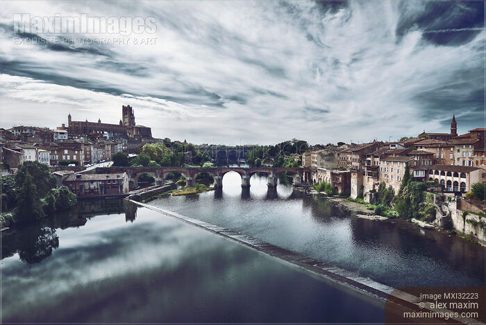 Stock photo of Town of Albi on river Tarn in South of France landscape scenery Buy commercial use license at MaximImages
