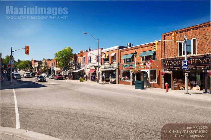Stock photo of Town of Huntsville Downtown Muskoka Ontario Buy commercial use license at MaximImages