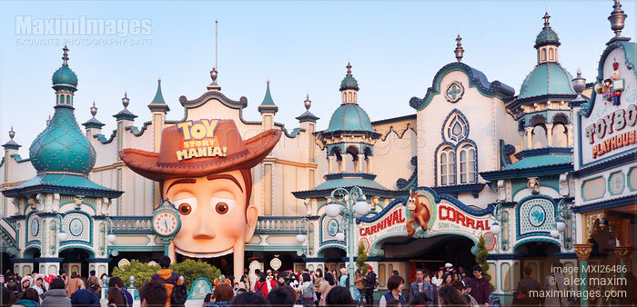 Stock photo of Toyville trolley park Toy Story themed attraction in Tokyo Disneysea Buy commercial use license at MaximImages