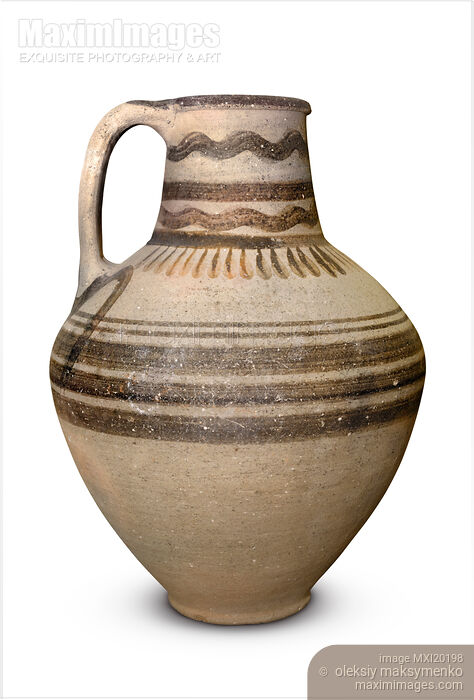 Stock photo of Traditional historic white painted wine jug in Cyprus Buy commercial use license at MaximImages