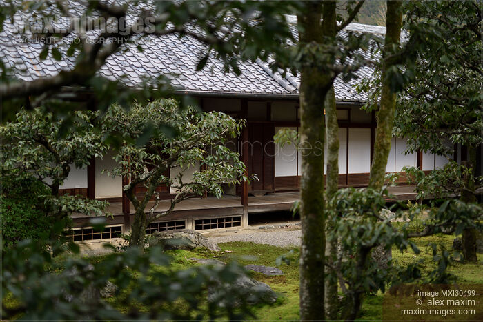 Traditional Japanese house inner garden Kyoto Japan Stock photo of Traditional Japanese house inner garden Kyoto Japan Buy commercial use license at MaximImages