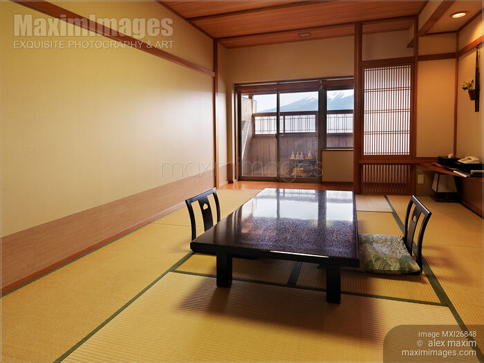 Traditional Japanese room at a ryokan Stock photo of Traditional Japanese room at a ryokan Buy commercial use license at MaximImages