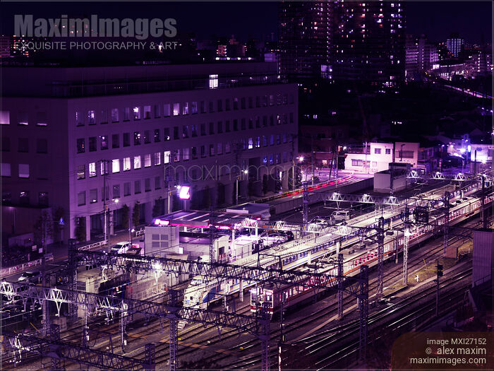 Train station in Tokyo Aerial view Stock photo of Train station in Tokyo Aerial view Buy commercial use license at MaximImages