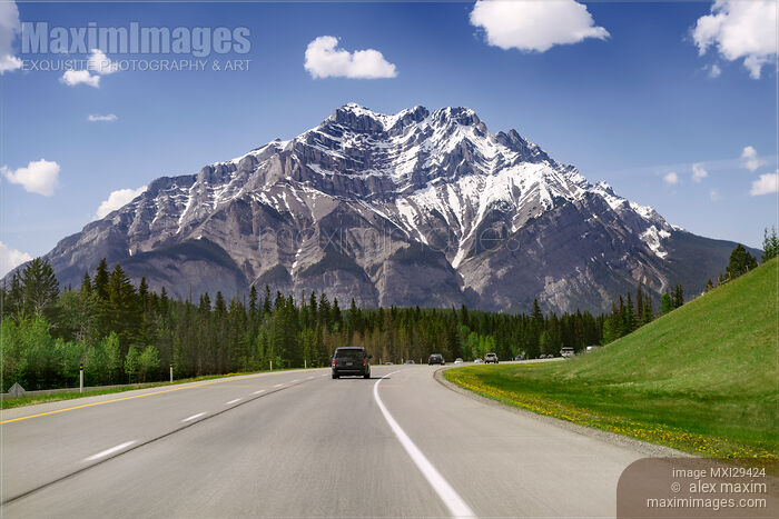Trans-Canada highway in Alberta Rockies Canada Stock photo of Trans-Canada highway in Alberta Rockies Canada Buy commercial use license at MaximImages