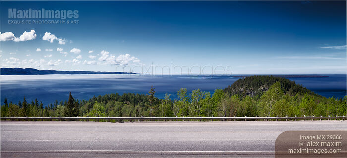 Trans-Canada highway Lake Superior Ontario panoramic scenery Stock photo of Trans-Canada highway Lake Superior Ontario panoramic scenery Buy commercial use license at MaximImages