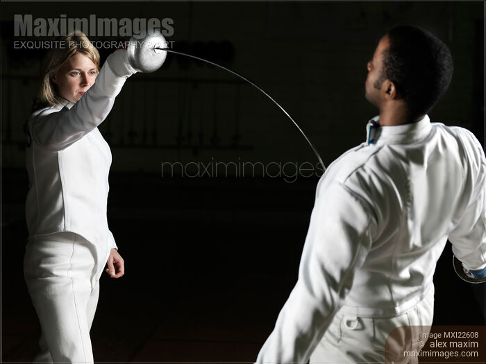 Stock photo of Two Fencers in a Fight Buy commercial use license at MaximImages